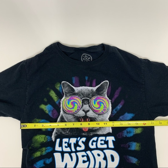 Warped Sunglasses Let’s Get Weird Cat Tee Black Purple Multi Unisex Size Small - Picture 8 of 9